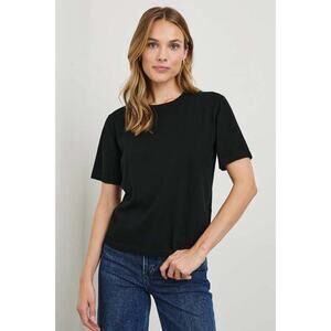 NWT Anine Bing Maddie Top T-shirt - Black Size S/P